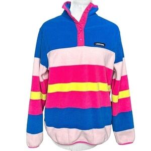 Lands End Women’s Heritage Stripe Fleece Pullover. Size Medium